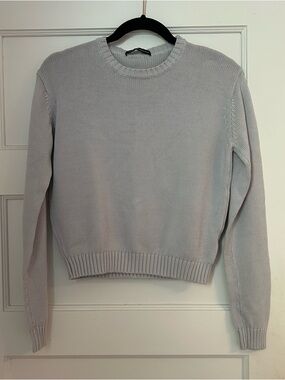 Brandy Melville Light Gray Knit Sweater Top